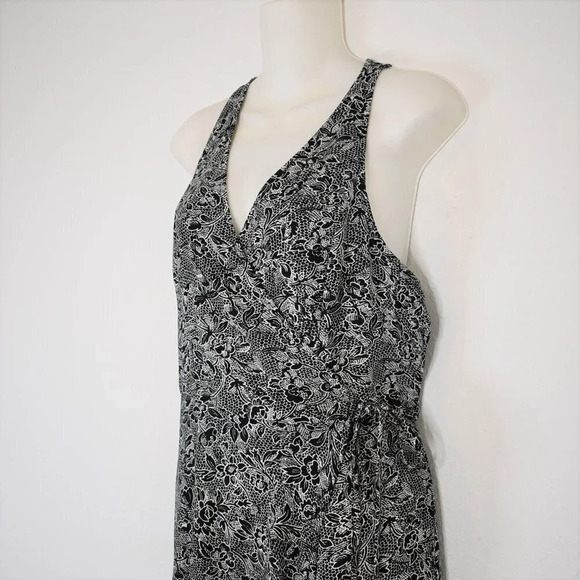 Abercrombie & Fitch Wrap Floral Dress Midi Sz S Cottagecore Boho Neutral - Picture 6 of 16